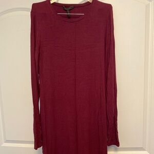 Maroon stretch BCBG Maxazria midi dress